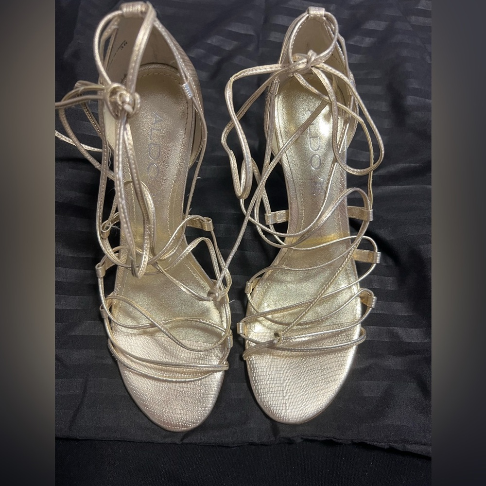 Aldo Women’s Gold Strappy Shoes
